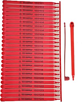 1000 Red Plastic Truck Seals Red Trailer Seals - Freight Seals Load Seals Shipping Seals Security Seals Truck Seal Plastic Trailer Seal Shipping Container Seals Tamper Seals Security Tag