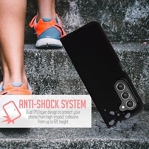 Miniatura 8 de Funda compatible con Samsung Z Fold 5 5G Defender, resistente y duradera, con protección de puerto, con soporte de clip para cinturón