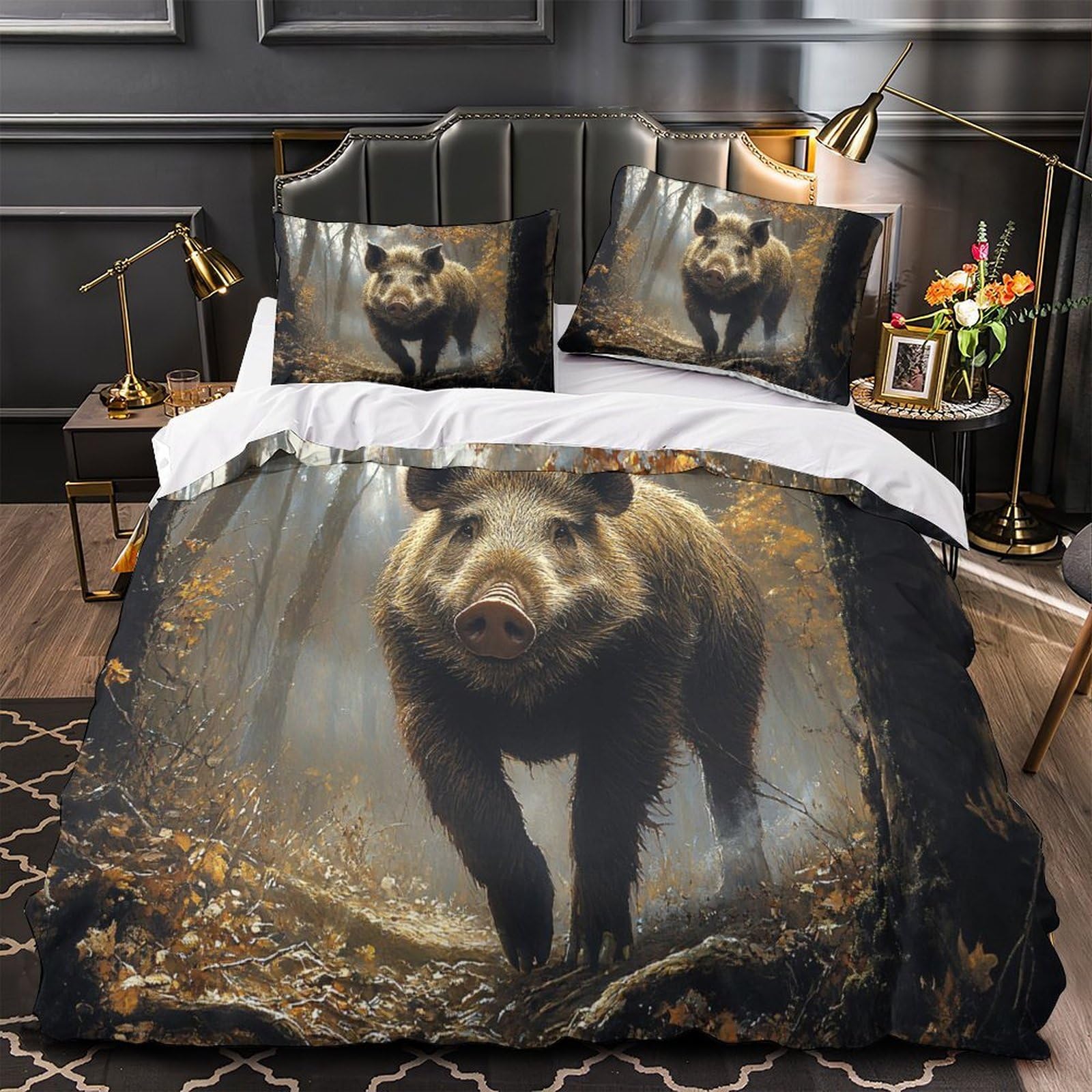 Housse de couette sanglier hypoallergénique anti-acariens 200x200