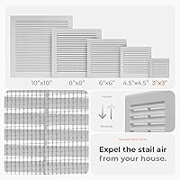 Vista 3 de Cubierta cuadrada de ventilación de aire de 4 x 4 pulgadas (tamaño exterior) - Deflector de ventilación de plástico blanco - Malla de pantalla