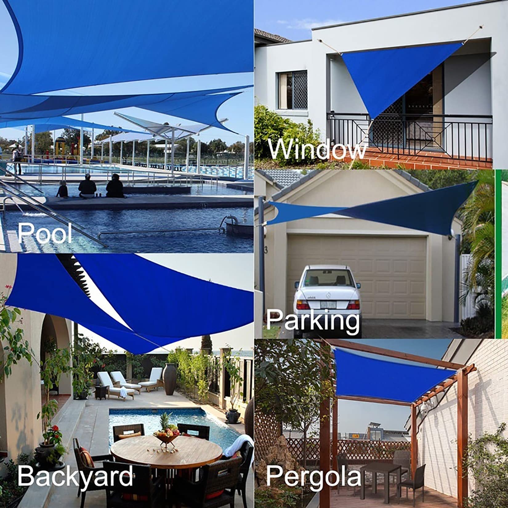 Outdoor UV-Block Canopy ning 4.5x4.5m - Vela da sole impermeabile con e 98% UV Protect per parchi giochi in poliestere di colore blu per il salto del letto dei bambini