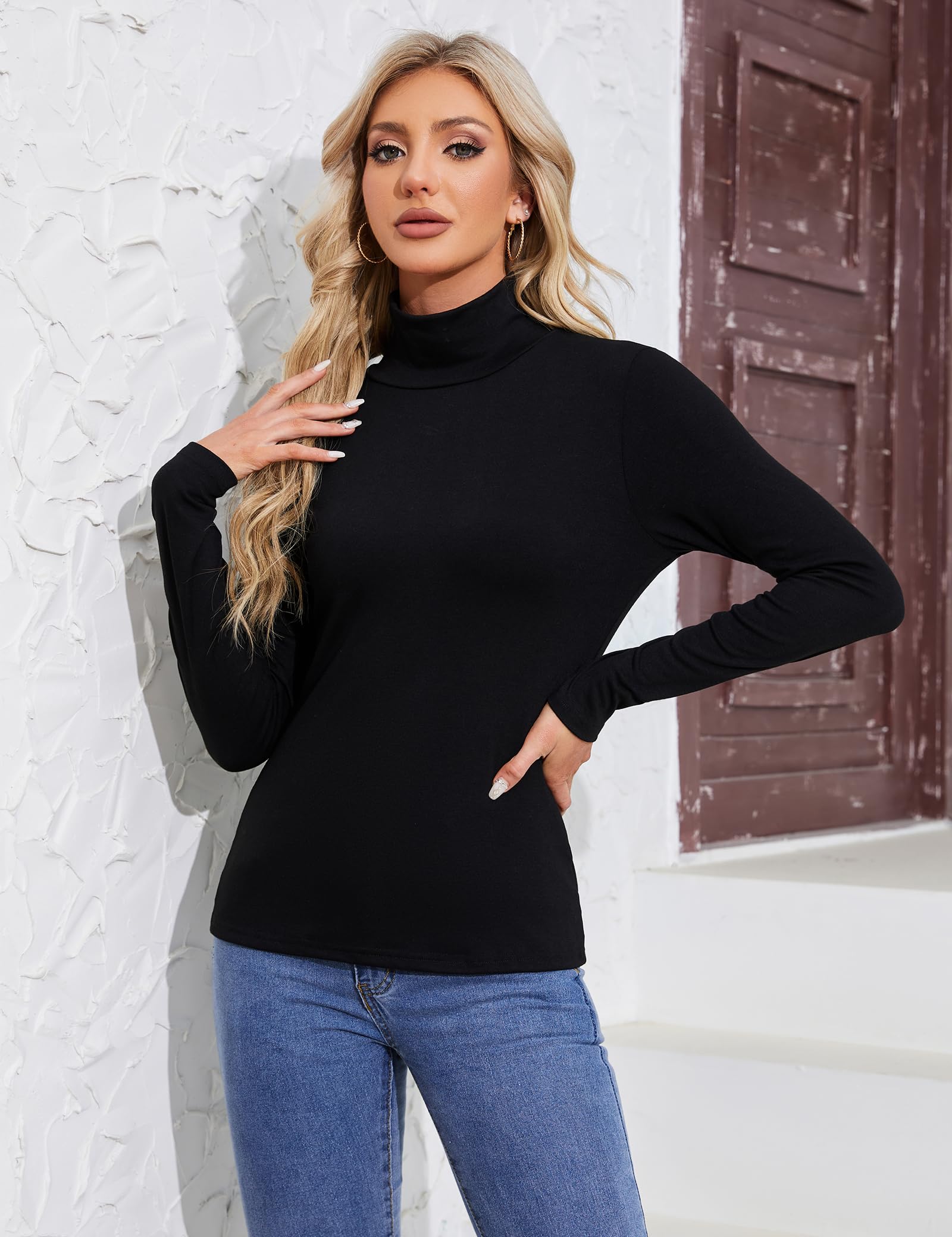 Aottori Maglia Donna Collo Alto Dolcevita Manica Lunga Lupetto Leggero Aderente Basic Top Elegante Intimo Traspirante Sottogiacca Elasticizzato Primavera Autunno