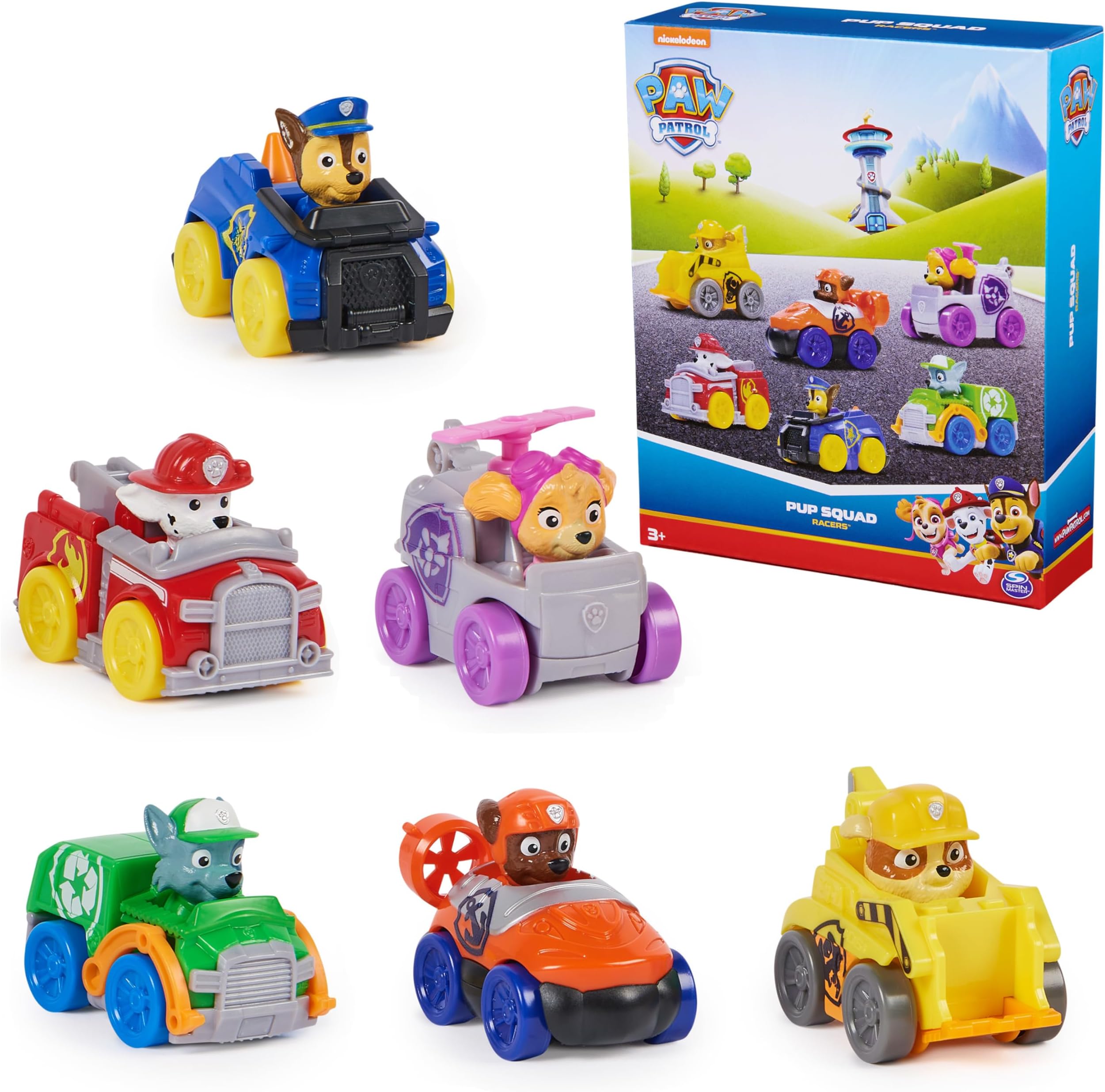 Pup Squad Racers, 6-Piece Vehicle Gift Set, Kids Toys for Boys & Girls Ages 3 and Up