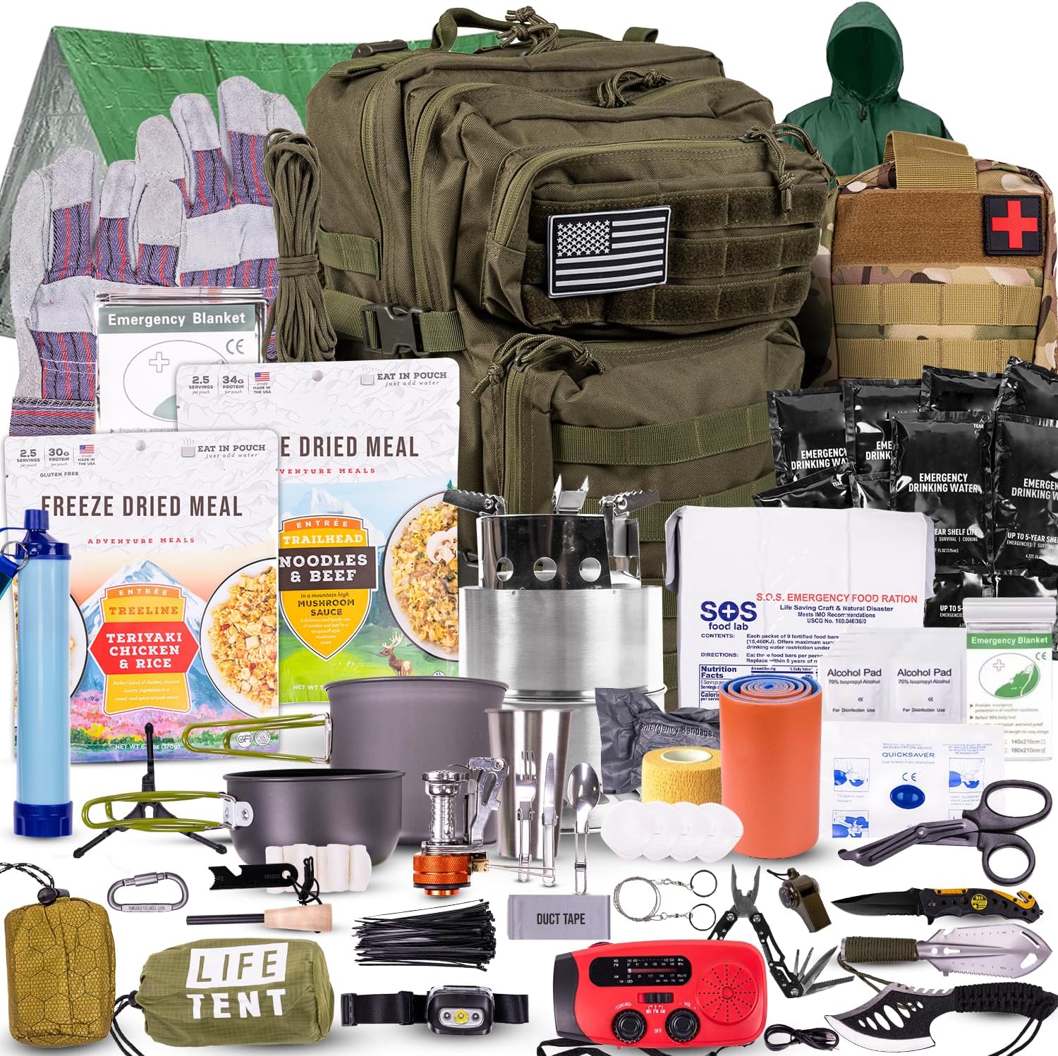 72-Hour Survival Kit | Emergency Bug Out Bag with First...