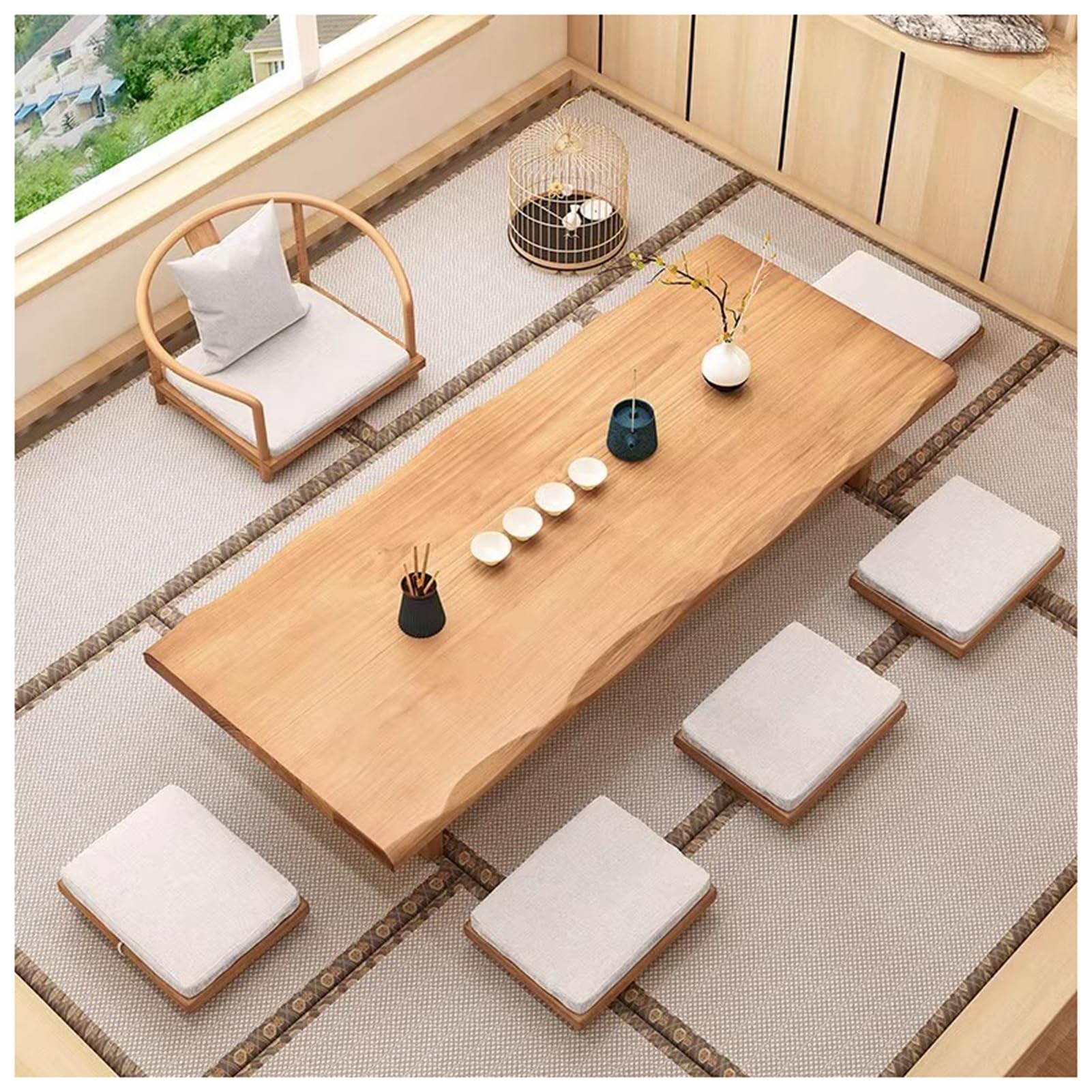 Japanese Floor Table, Rectangular Style Tatami Table,Vintage Tea Table