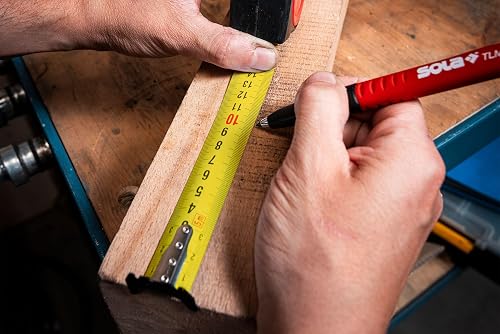 SOLA PROTECT DS - Bandmaß 5m / 25mm - extrem robustes Rollbandmaß mit Nylonbeschichtung - Stahlband mit doppelseitiger Skala - Genauigkeitsklasse II - Rollmeter mit großem Endhaken - Länge 5m/25mm - 5