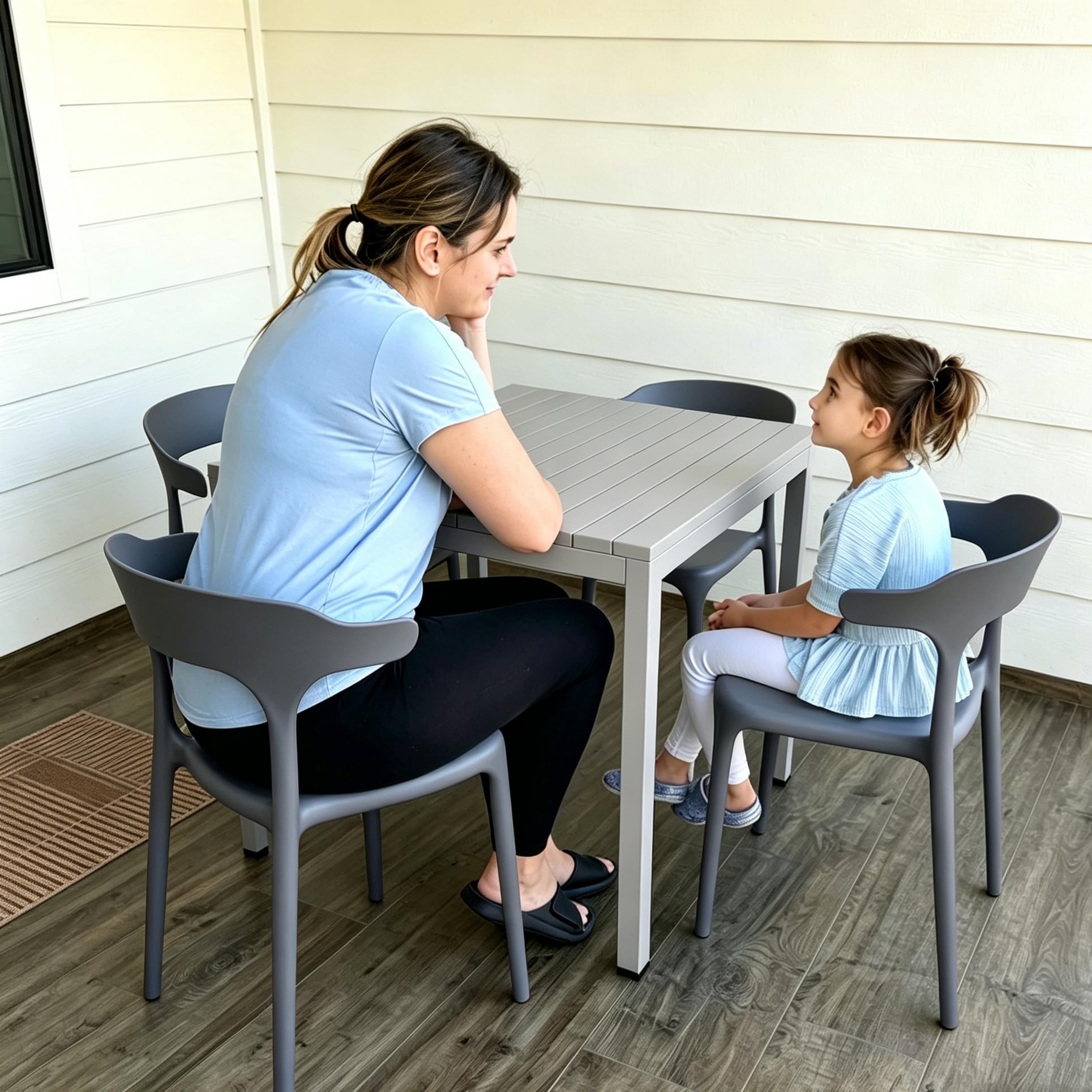Amazon.com - Xdeco Modern Stackable Dining Chair Set, No Assembly