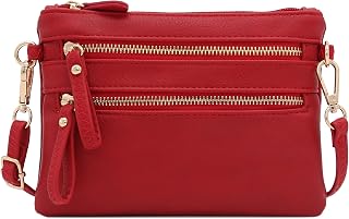 Multi Zipper Pocket Small Wristlet Crossbody Bag