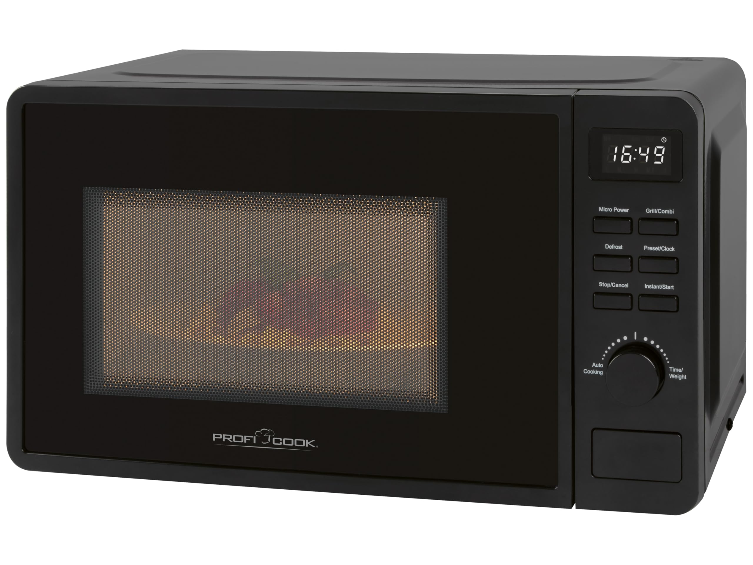 Mikrofalówka ProfiCook® z grillem, Grill 800 W, 20 l, 8 programów automatycznych, Timer, W zestawie talerz obrotowy i ruszt do grilla, Wyświetlacz zegara, Kuchenka mikrofalowa, PC MWG 1319