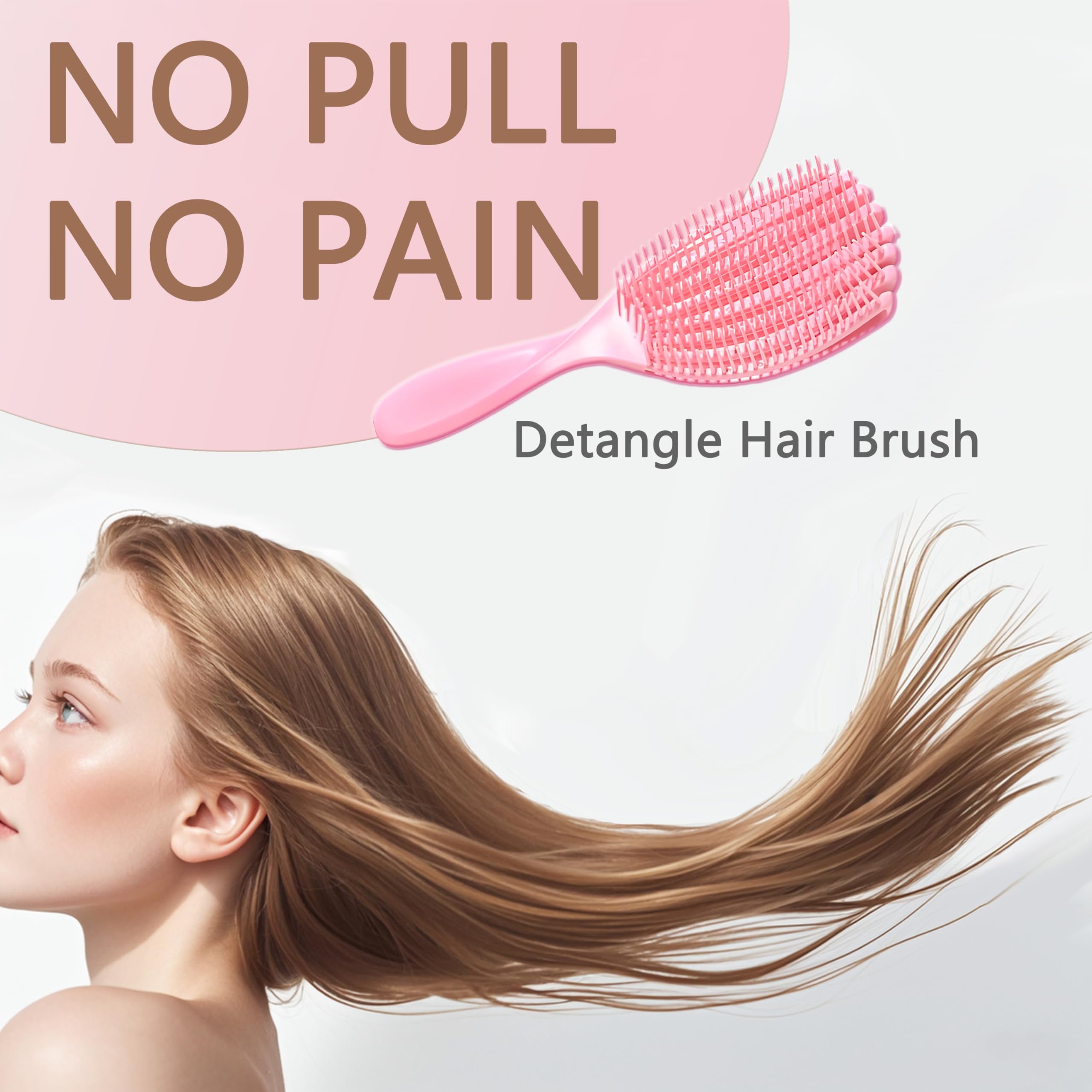 Detangling Hair Brush, Curly Hair Brush, Vented Styling Brush for Wet & Dry Hair, Eliminates Tangles, Anti Static - Image 2