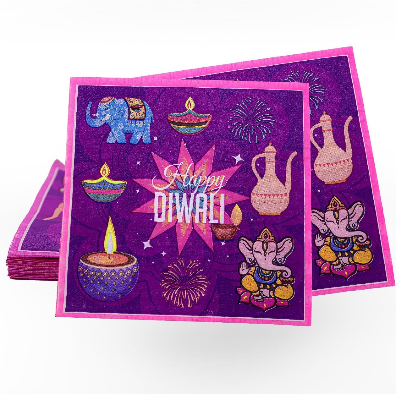 16Pcs Diwali Decorations for House Napkins,33cm Indian Diwali Diyas