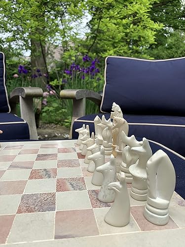 Miniatura 8 de Global Crafts Juego de ajedrez de animales y tablero de esteatita tallada a mano de 15 pulgadas (Kenia)