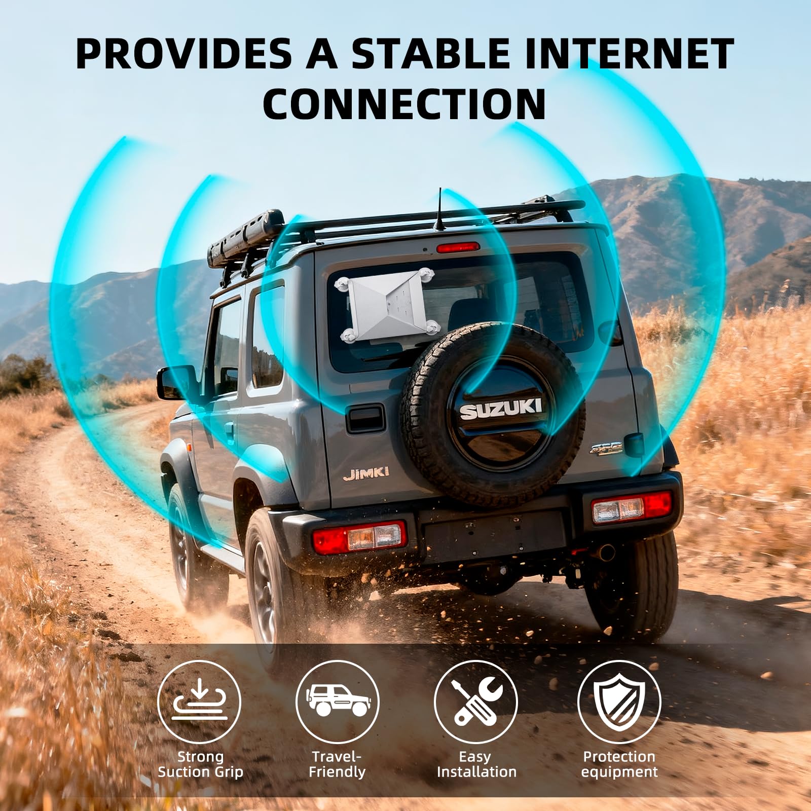 Starlink Mini Car Suction Cup Mount,Wytrzymały bezpieczny zestaw montażowy satelitarny do dachu samochodowego, RV, łodzi i okien,Akcesoria Starlink Mini z silnym sszeniem