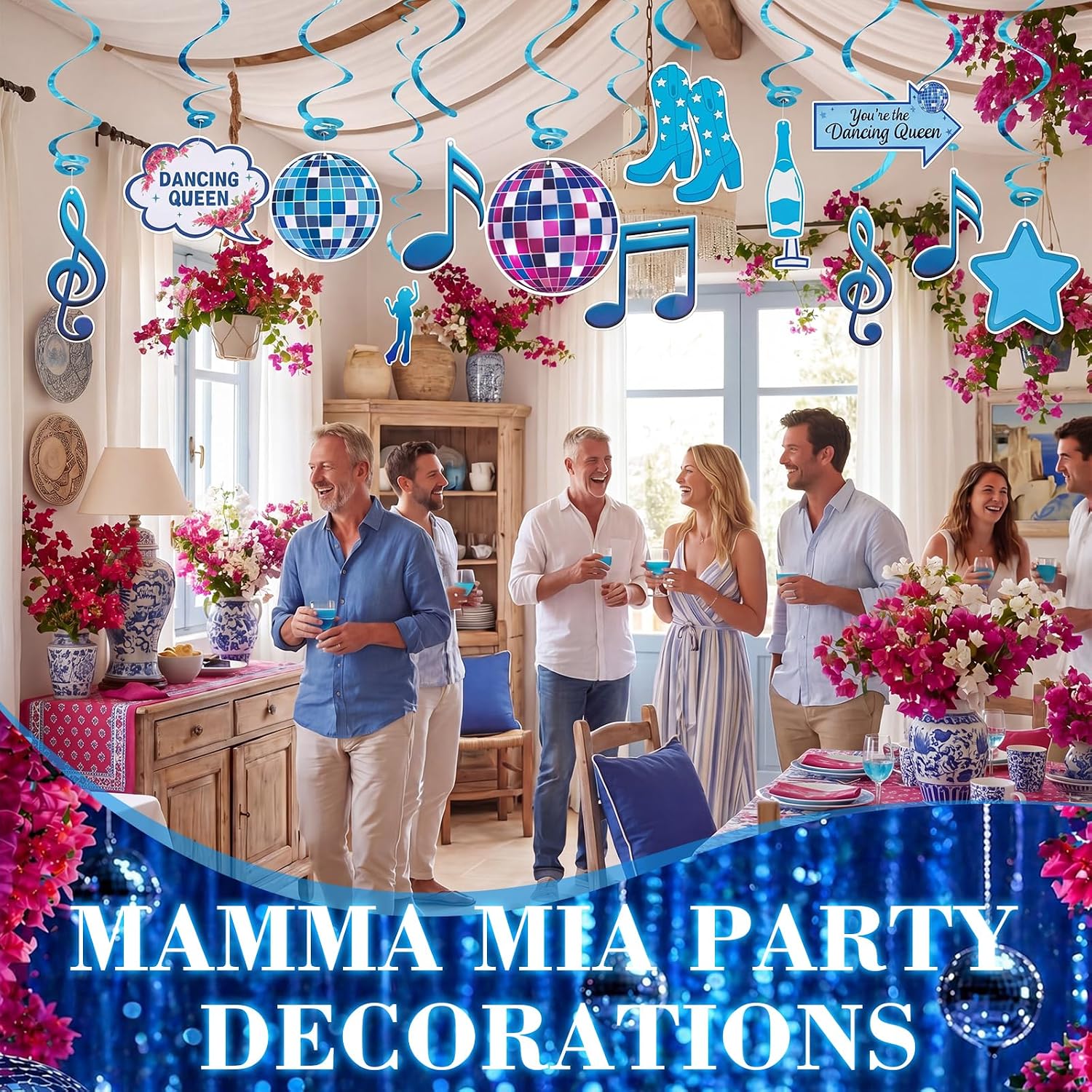 Epakh 52 Pcs Dancing Queen Party Decorations Bachelorette Photo Booth Props