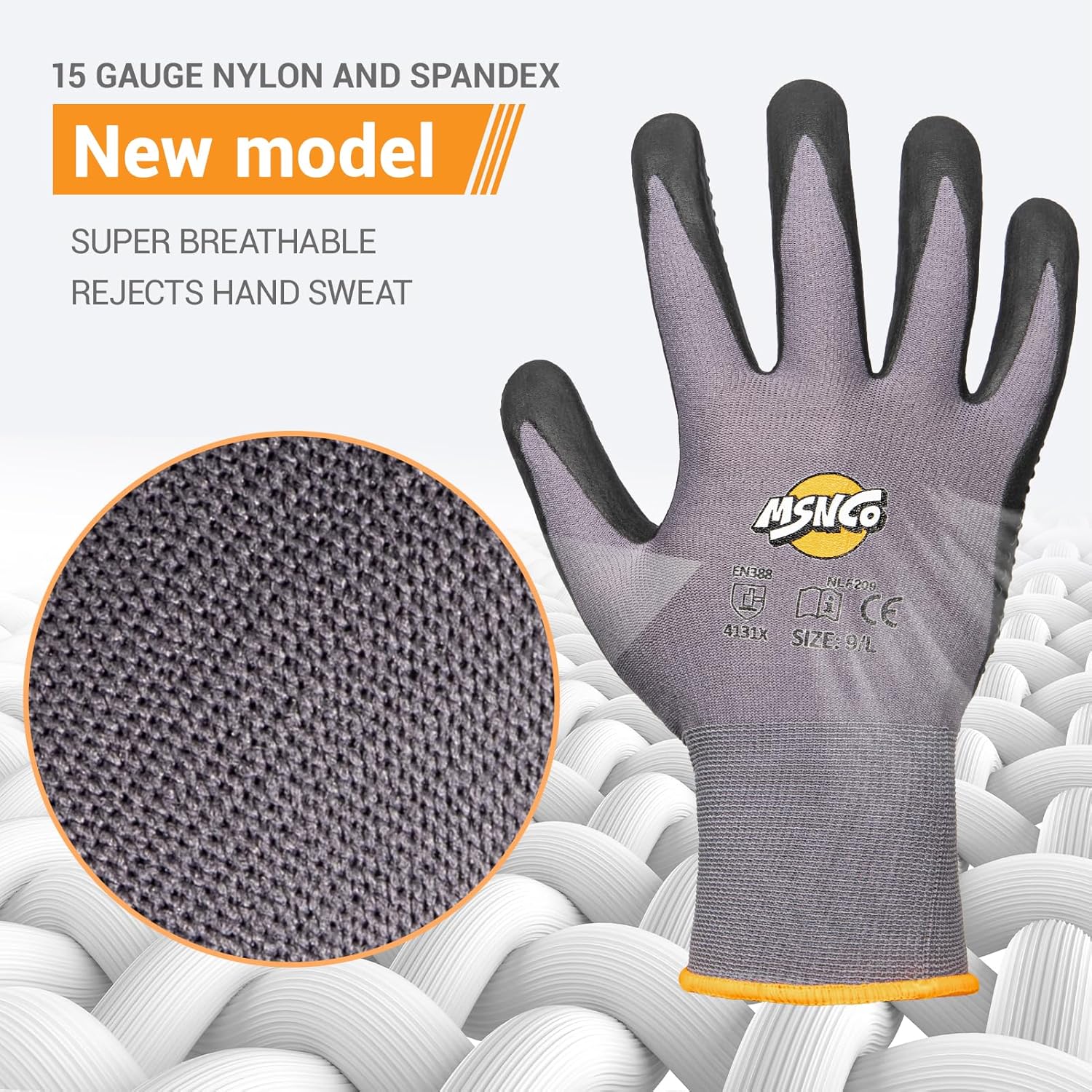 Safety Work Gloves 6/12 Pairs Micro Foam Nitrile Coated Endurance Seamless Knit Nylon Mechanical Gloves With Raised Dots - Image 5