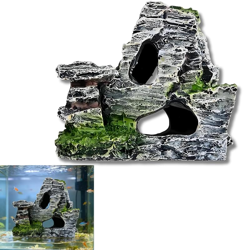 Enfeite para Aquário com Caverna de Rocha Artificial e Musgo Kryoflare Mrcave01, 1 unidade