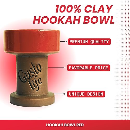 Miniatura 2 de Cuenco para cachimba rojo arcilla - cachimba de arcilla - Tazón de cachimba - Juego de cuencos para cachimba - Tazón para cachimba Vape - Tazón de