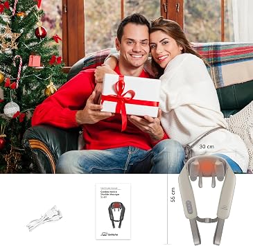 Snailax Shiatsu Neck Massager with Heat, Mother's Day Gifts, Cordless Shoulder Massager for Pain Relief, Gifts for Women Men