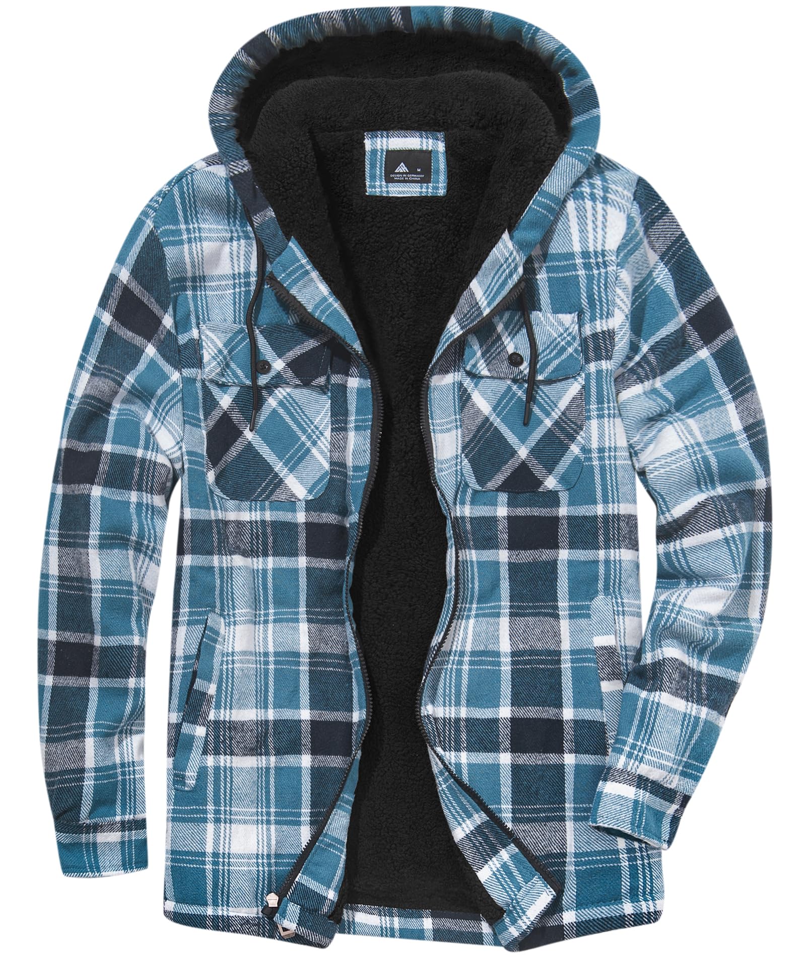 SCODI Hoodies for Men Heavyweight Fleece Sweatshirt - Full Zip Up Thick Sherpa Lined