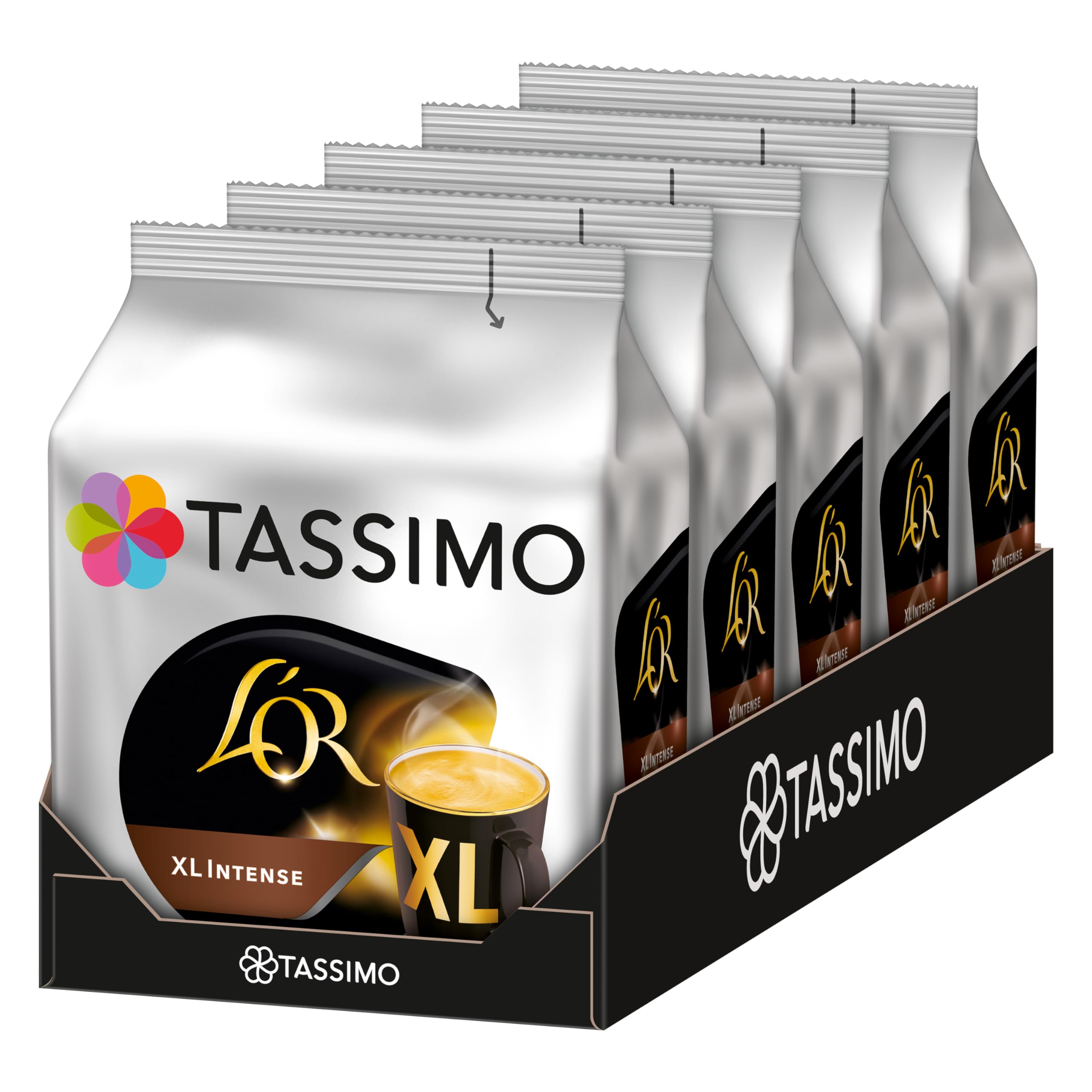 Tassimo L'OR XL Intense, 5 x 16 Pads, 80 Kaffeekapseln