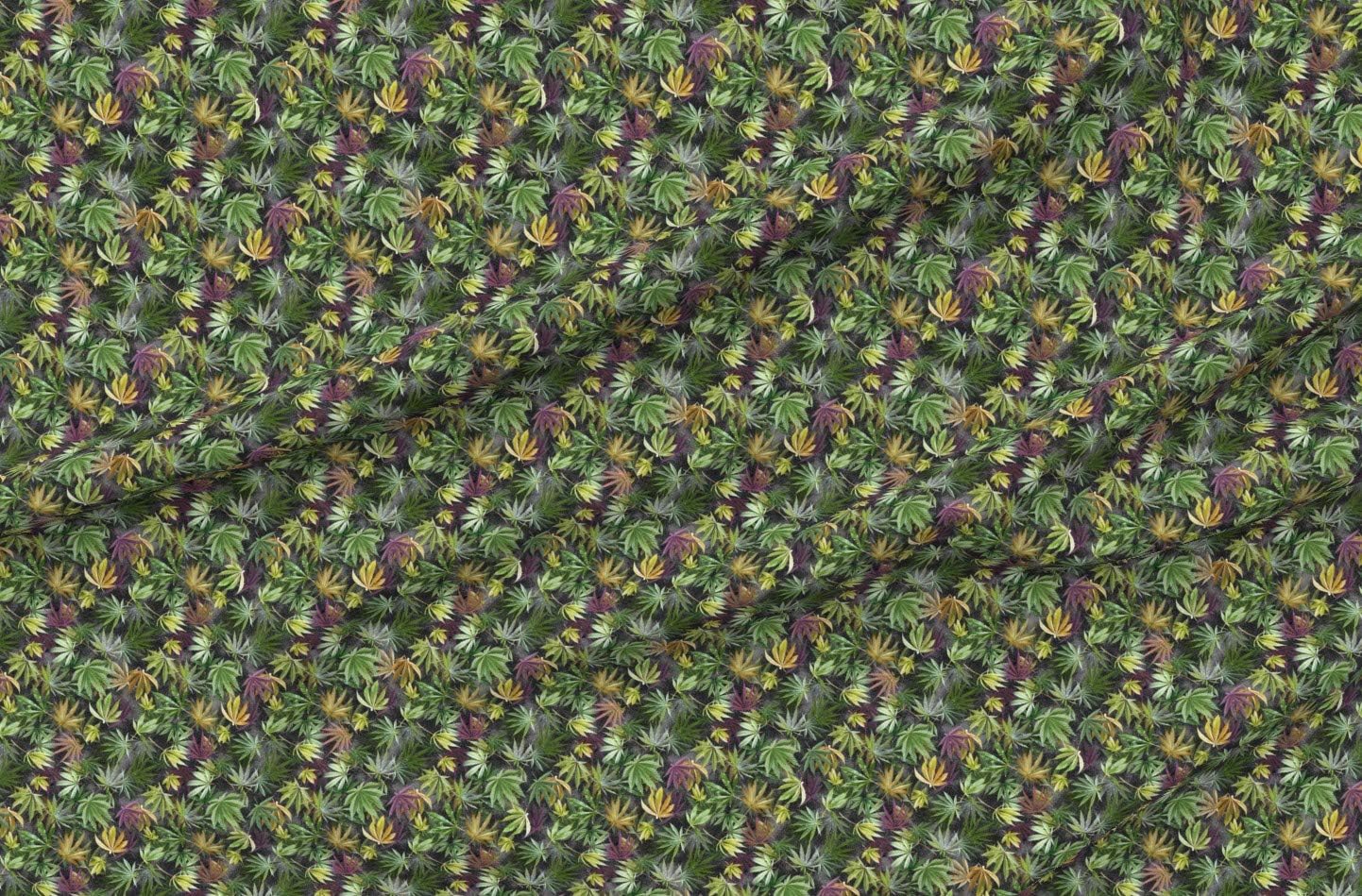 Spoonflower Fabric - Midnight Cannabis Leaves 420 Marijuana Hemp Camouflage Camoflage Herb Printed on Minky Fabric by The Yard - Sewing Baby Blankets Quilt Backing Plush