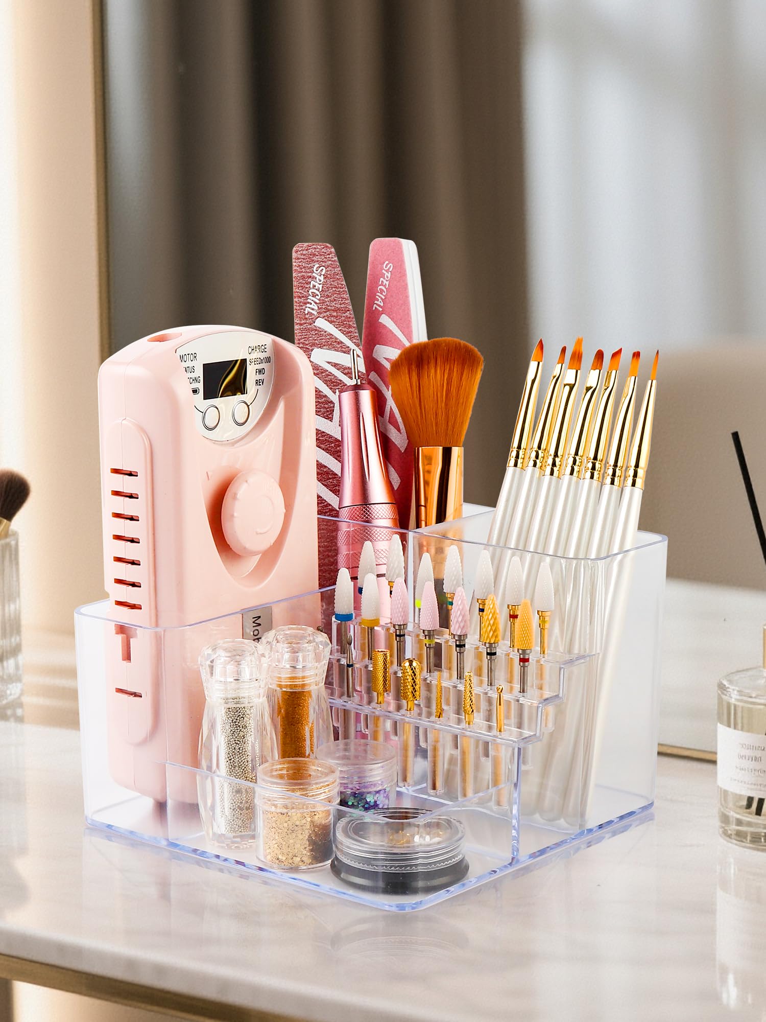 Nail Drill Holder Tech - Acrylic Nail Drill Machine Organizer Tools