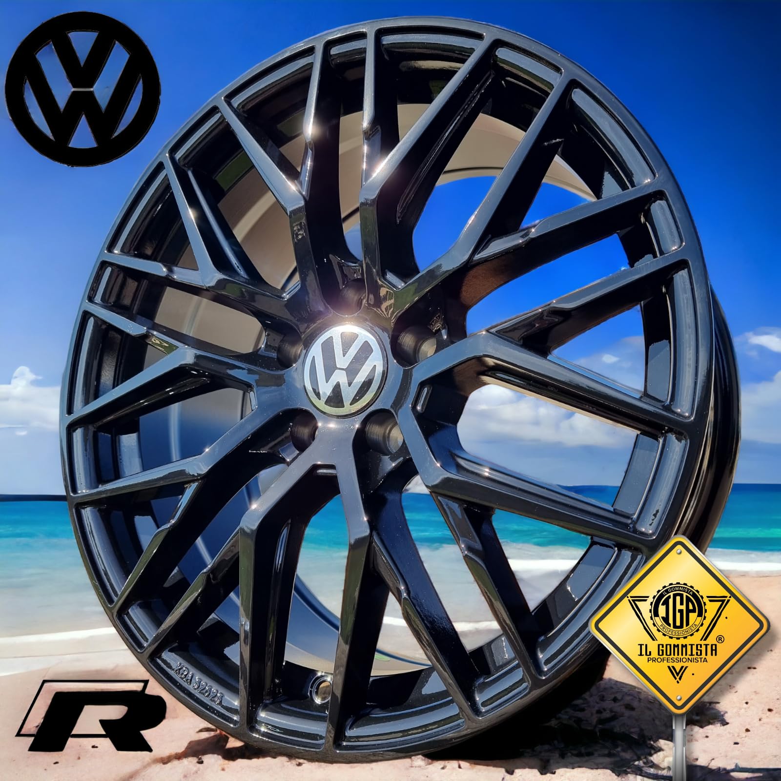 IGP R+ Kit 4 Cerchi in Lega da 18" Compatibili con Volkswagen GOLF mk V VI VII VIII Gti Gtd R Gte Variant Plus + ID.3 ID.4 T-Roc Tiguan Passat Touran Eos Scirocco Beetle Caddy Jetta Maggiolino
