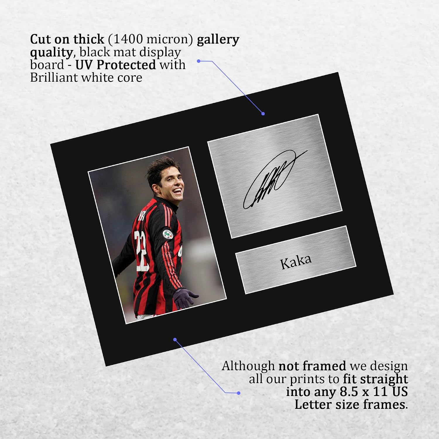 HWC Trading Kaka A C Milan Gifts Printed Signed Autograph Picture for Football Fans and Supporters - US Letter Size