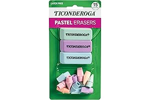 Ticonderoga Pastel Colored Assorted Erasers