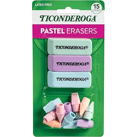 Ticonderoga Pastel Colored Assorted Erasers