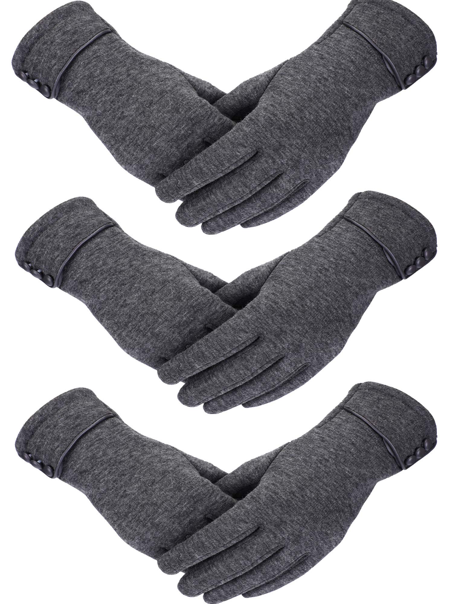 Patelai 3 Pairs Womens Winter Gloves Touchscreen