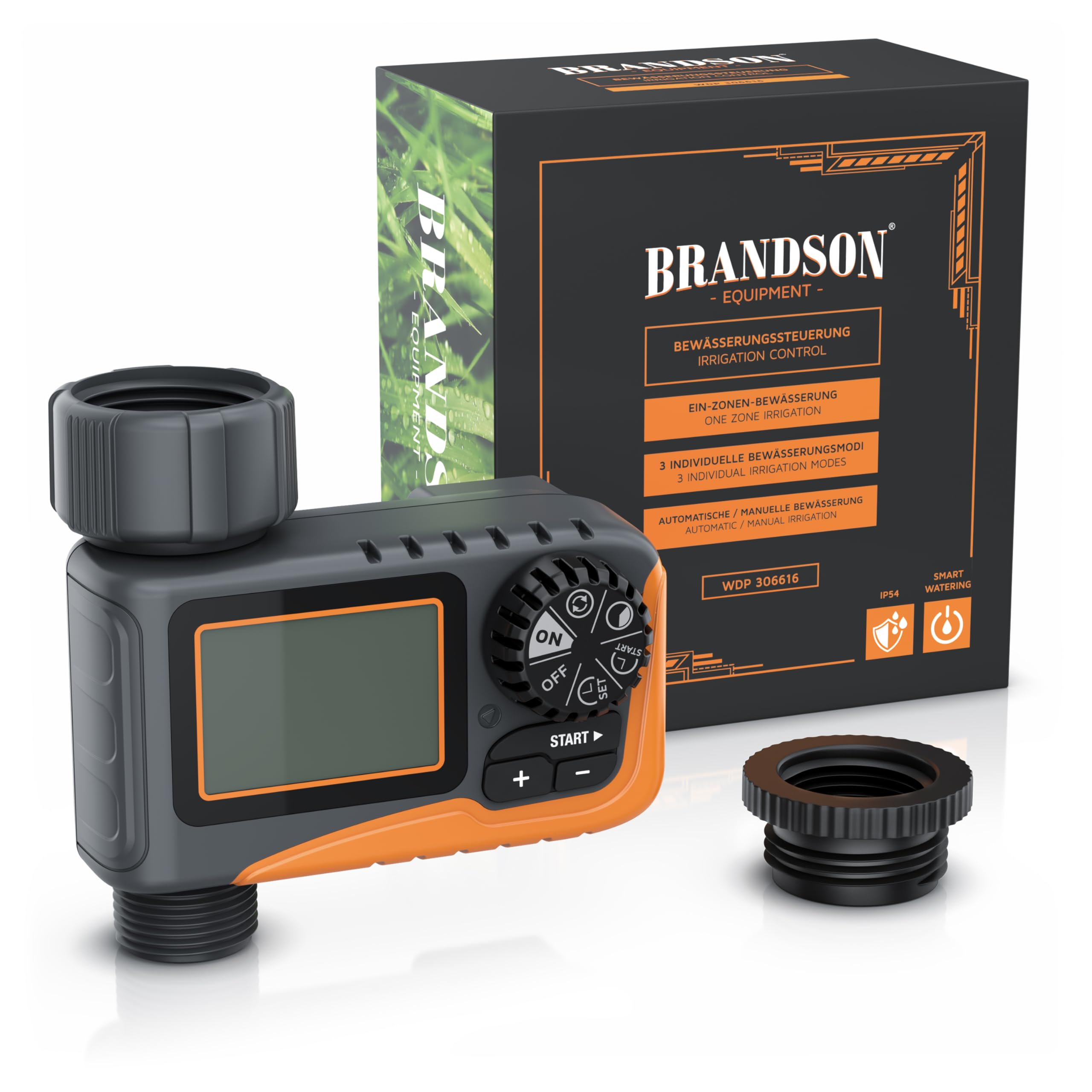 Brandson - Bewässerungssteuerung digital mit Display - Bewässerungcomputer Wasserzeitschaltuhr - Bewässerungssteuerung - Bewässerungssystem – Automatische Bewässerung - Balkon Terrasse Garten