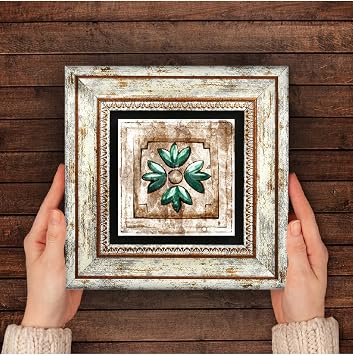 Pinecone Stone Fas Desenli Vintage Taş Duvar Tablosu - Çerçeveli Taş Tablo - Dekoratif Duvar Sanatı - Modern Ev ve Ofis Duvar Dekoru T1-38