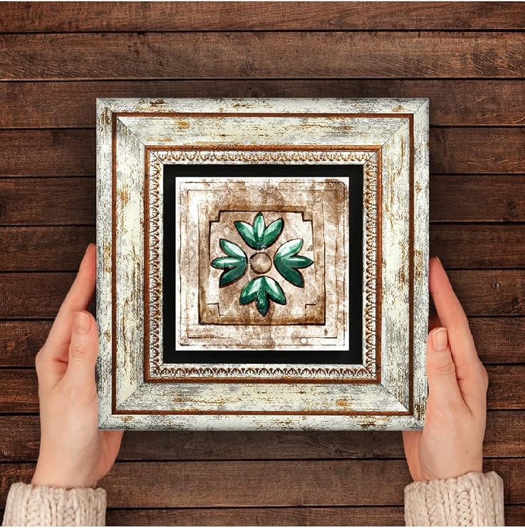 Pinecone Stone Fas Desenli Vintage Taş Duvar Tablosu - Çerçeveli Taş Tablo - Dekoratif Duvar Sanatı - Modern Ev ve Ofis Duvar Dekoru T1-38