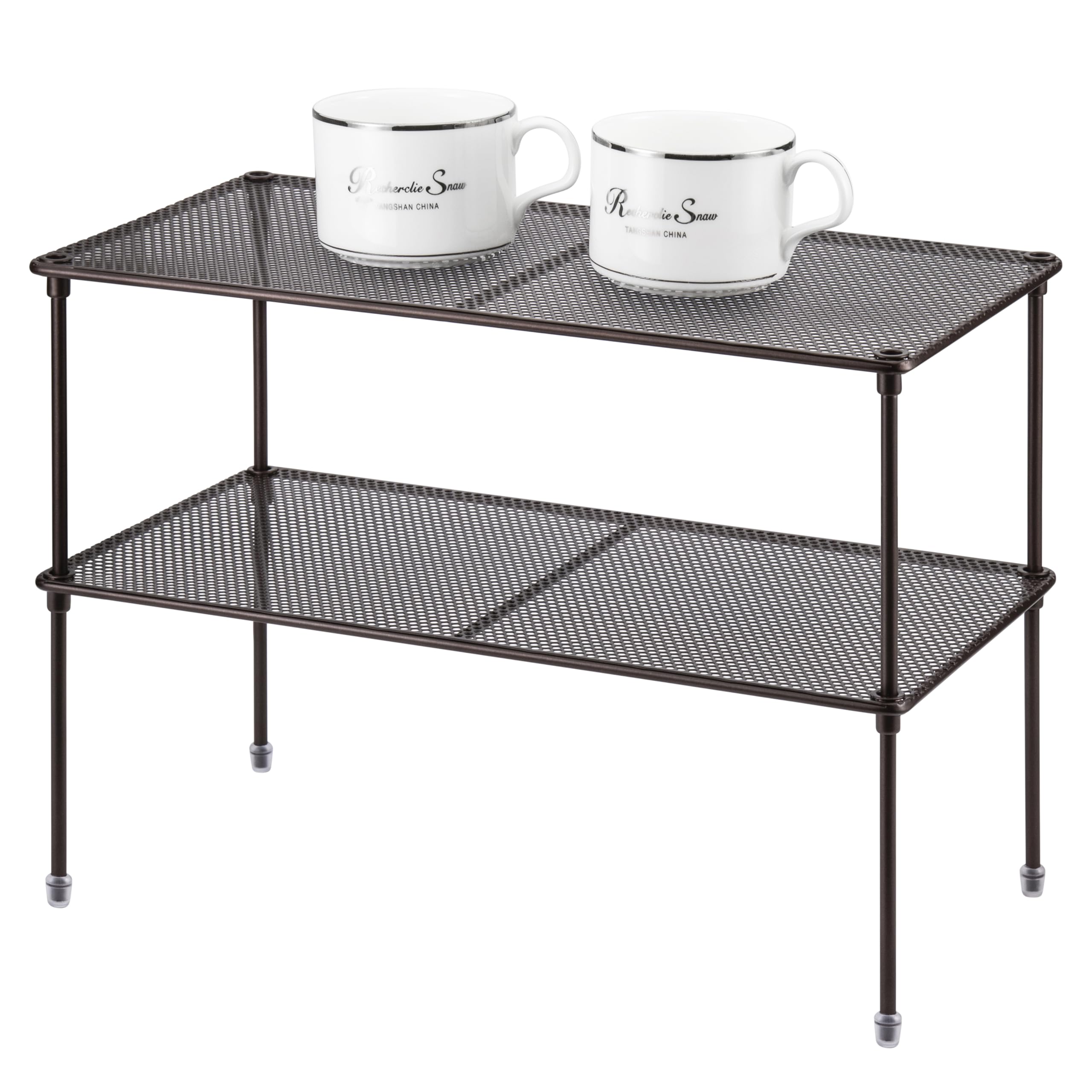 Lonian 2-Pack Kitchen Cupboard Shelf Organizer for Cabinet, Expandable & Stackable Counter Cupboard Organiser, Storage Rack for Bathroom, Kitchen,