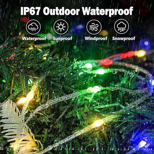 Miniatura 2 de 400 luces LED de hadas enchufables al aire libre, IP67, impermeables, 157 pies, con control remoto, 8 modos, tira de luces para interiores, sala de