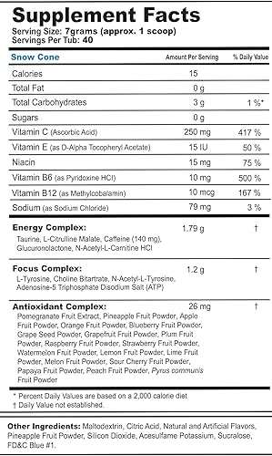 Miniatura 6 de G Fuel Snow Cone Elite Energy Powder 98 onzas 40 porciones