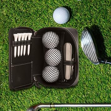 Club Glove Golf Bag, Portable Leather Storage Case for Golf Balls, Storage Organiser for Boot, Golf Course, Display, Training, Stand Bag, Car, Travel and Golfer and for