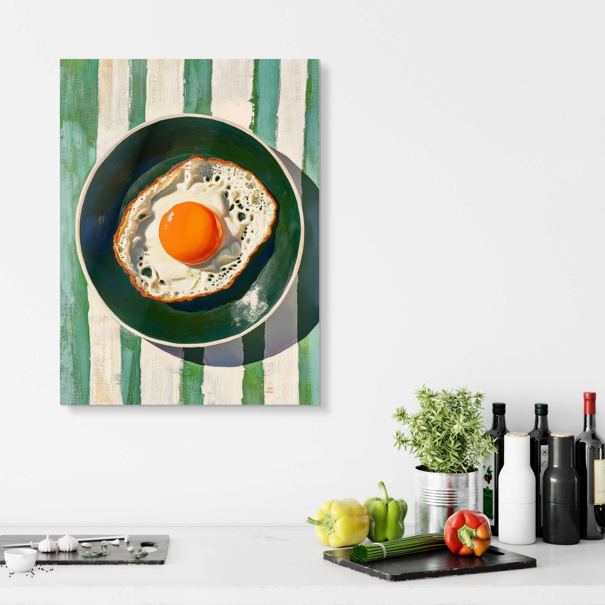 Posterlounge Sunday breakfast Tableau en verre acrylique de DejaReve 60 x 80 cm Vert Tableaux Décoration murale
