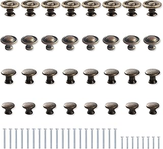 40 Pack Vintage Cabinet Knobs, Round Bronze Drawer Knobs with Matched Screws, Dresser Knobs Cupboard Knobs Kitchen Cabinet Knobs Kitchen Handles for Modern Kitchen Cabinet Dresser