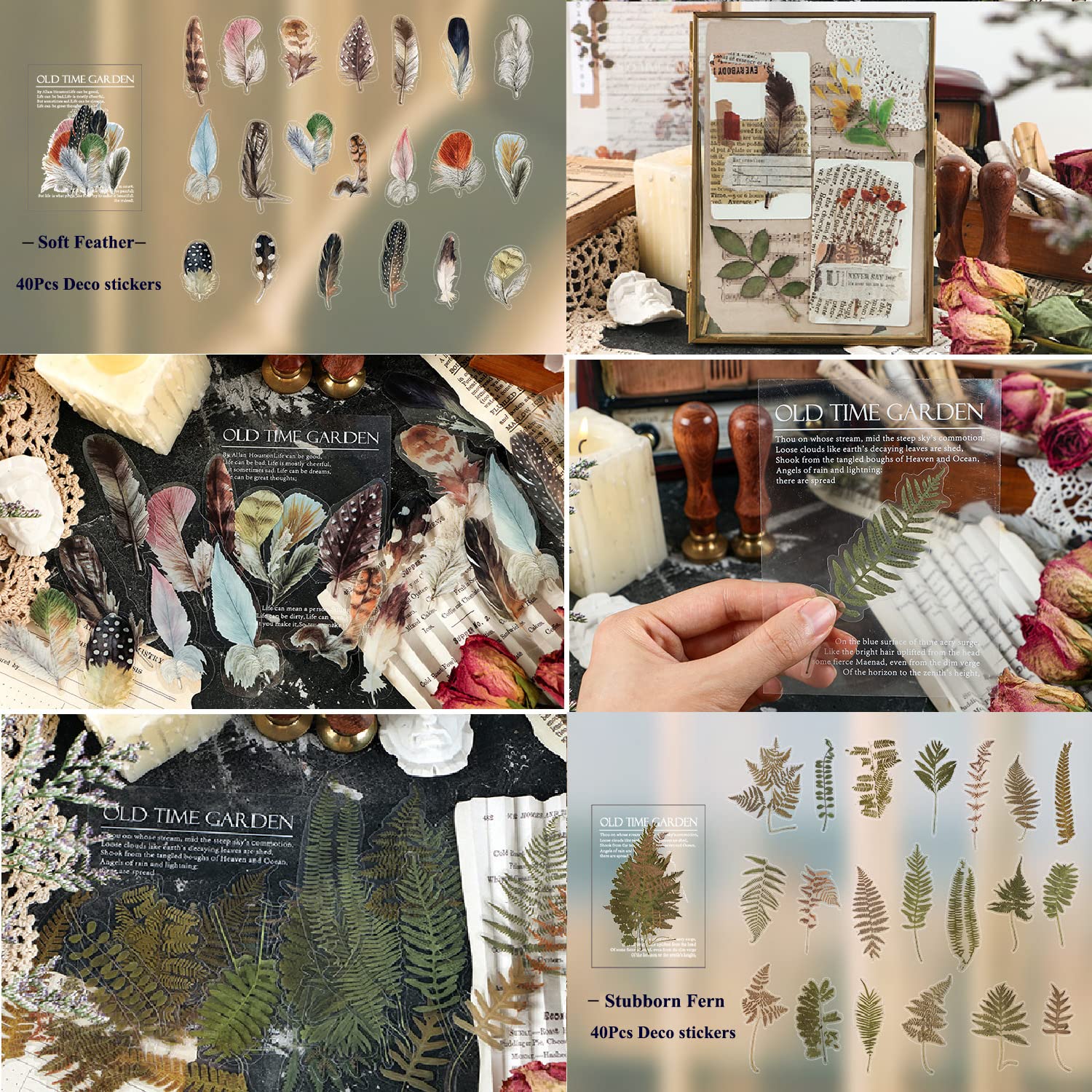 BSITSSS 100 Pezzi Adesivi Fiori, Stickers Scrapbooking Aesthetic, Adesivi Floreal Farfalla Trasparenti per Scrapbook Agende Diari Artigianato Album