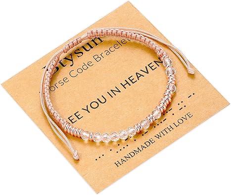 Btysun Morse Code Bracelets for Women Christmas Gift Stocking Stuffers for Teens Pink Braided Bracelets Inspirational Best Friend Birthday Gifts for Her High School Graduation Gifts for Her 2025 Mom Bracelet Jewelry