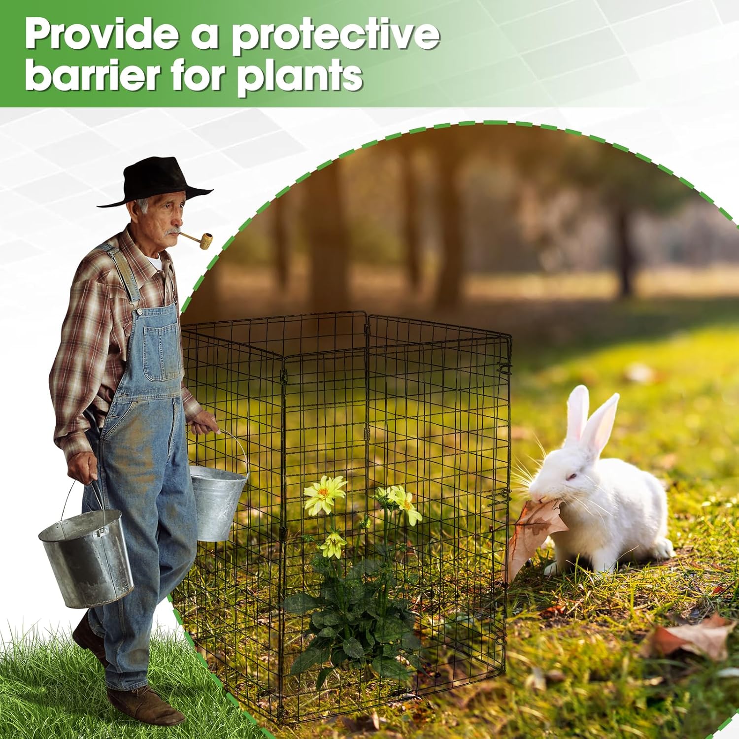 Wire Plant Protector 12×17inch, Plant Cage and Plant Covers from Animals, Plant Protector, Plant Cages for Outdoor Plants, Peony Cage for Garden Shrubs and Vegetables