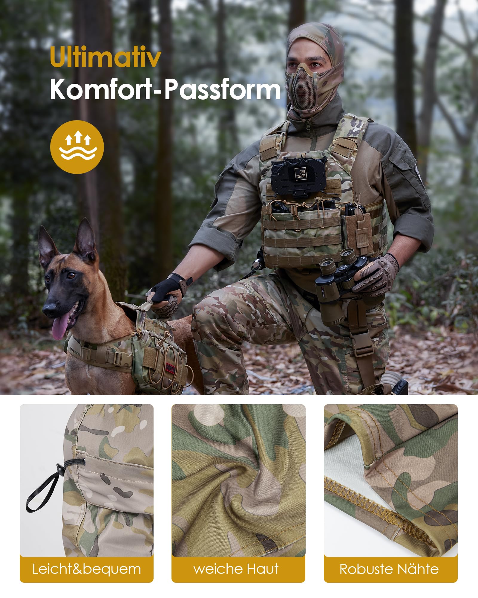 OneTigris Balaclava Mesh maska taktyczna, styl ninja, pełna maska na twarz do Airsoft