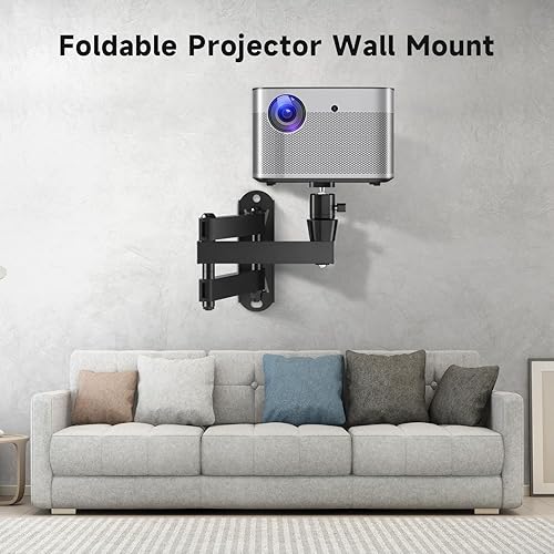 Miniatura 2 de suptek Soporte de pared plegable universal para proyectores, soporte ajustable para proyectores, compatible con tornillos M4 y M6 de 14 de pulgada,