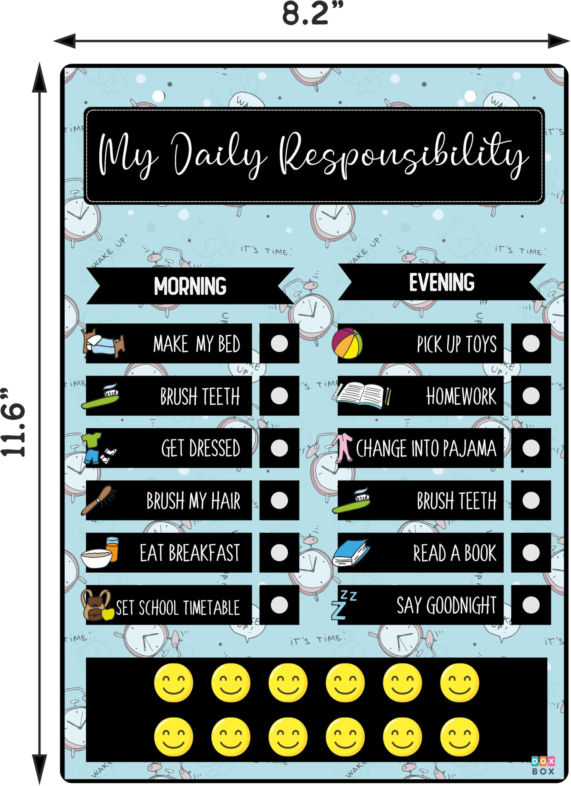Zooplay India My Responsibility Chart- Good Habit Chart for Kids & Teens - Reusable Behavior Tracker with Smilies, I For Age 3-12 year I Reward chart I good habit tracker - Image 7 thumbnail