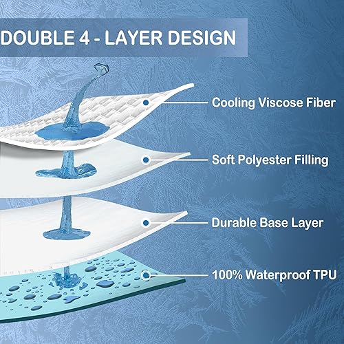 Miniatura 4 de Mooreeke Protector de colchón de nailon de alta calidad, 100% impermeable, naturalmente refrescante, suave, silencioso, transpirable y más suave que