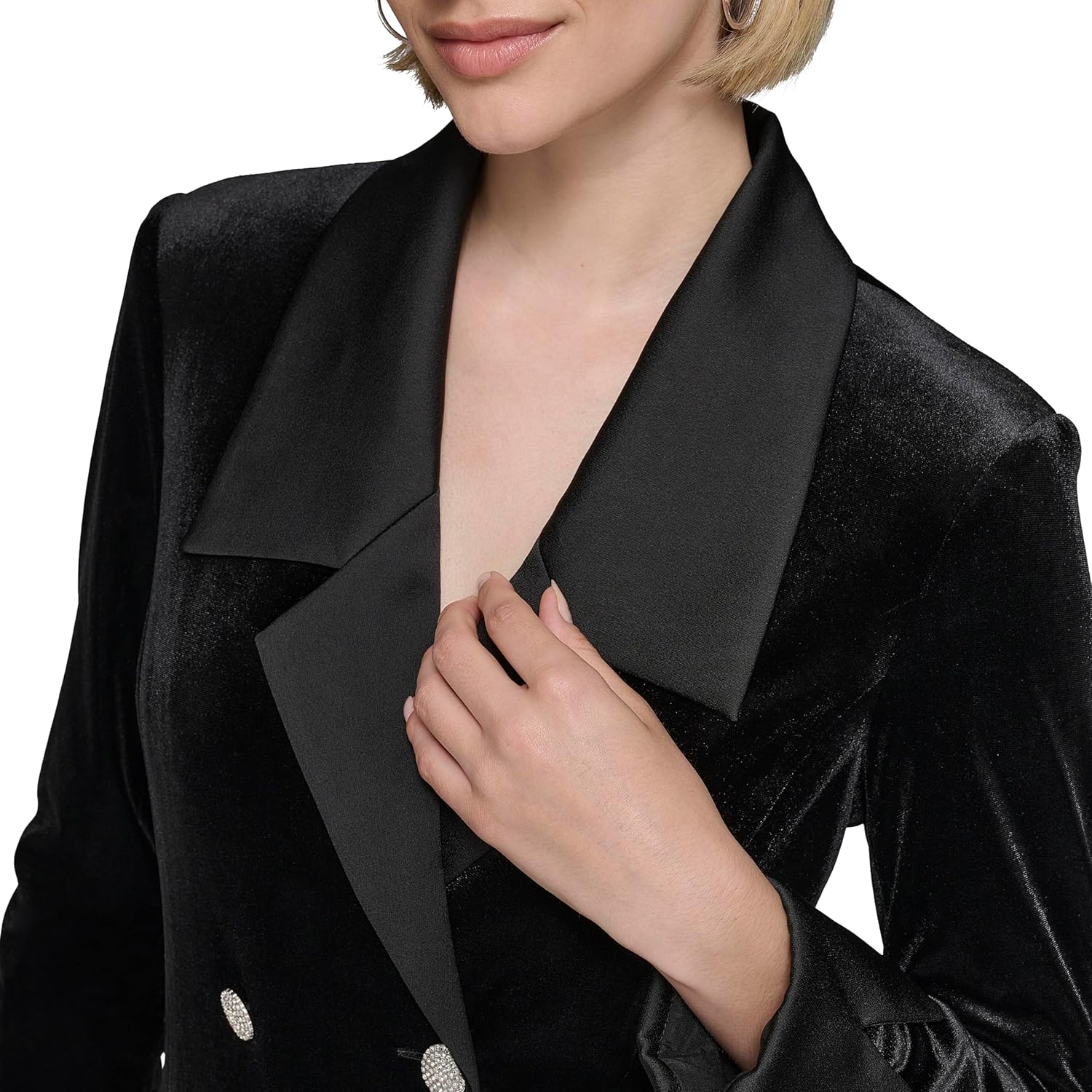 Karl Lagerfeld Womens Novelty Button Collared Blazer Mini Dress - Image 4