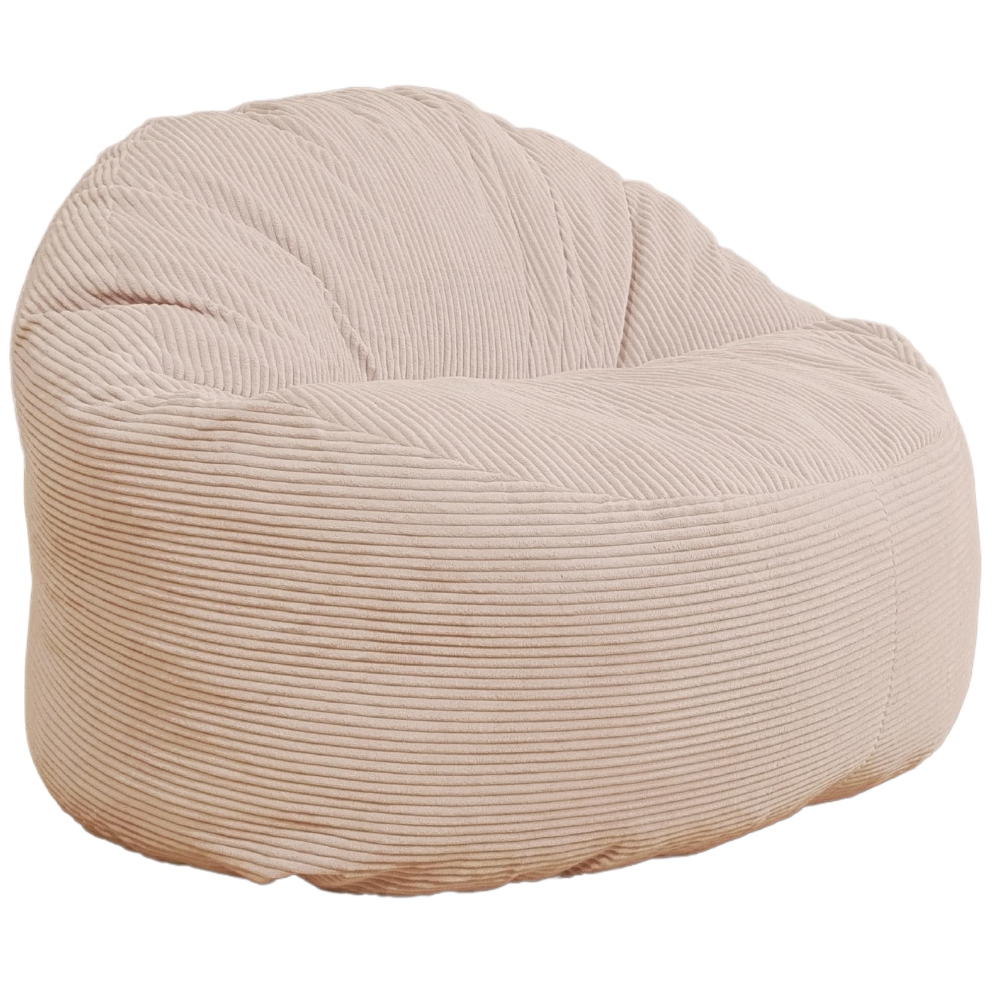 bananair - Puff Salón de Pana Ancho - Suave y Confortable - Puff Pera con Relleno de Espuma Incluido, Óptimo Apoyo para la Espalda - Bean Bag, Sofa Puff Gigante Muy Cómodo (100 cm, Blanco)