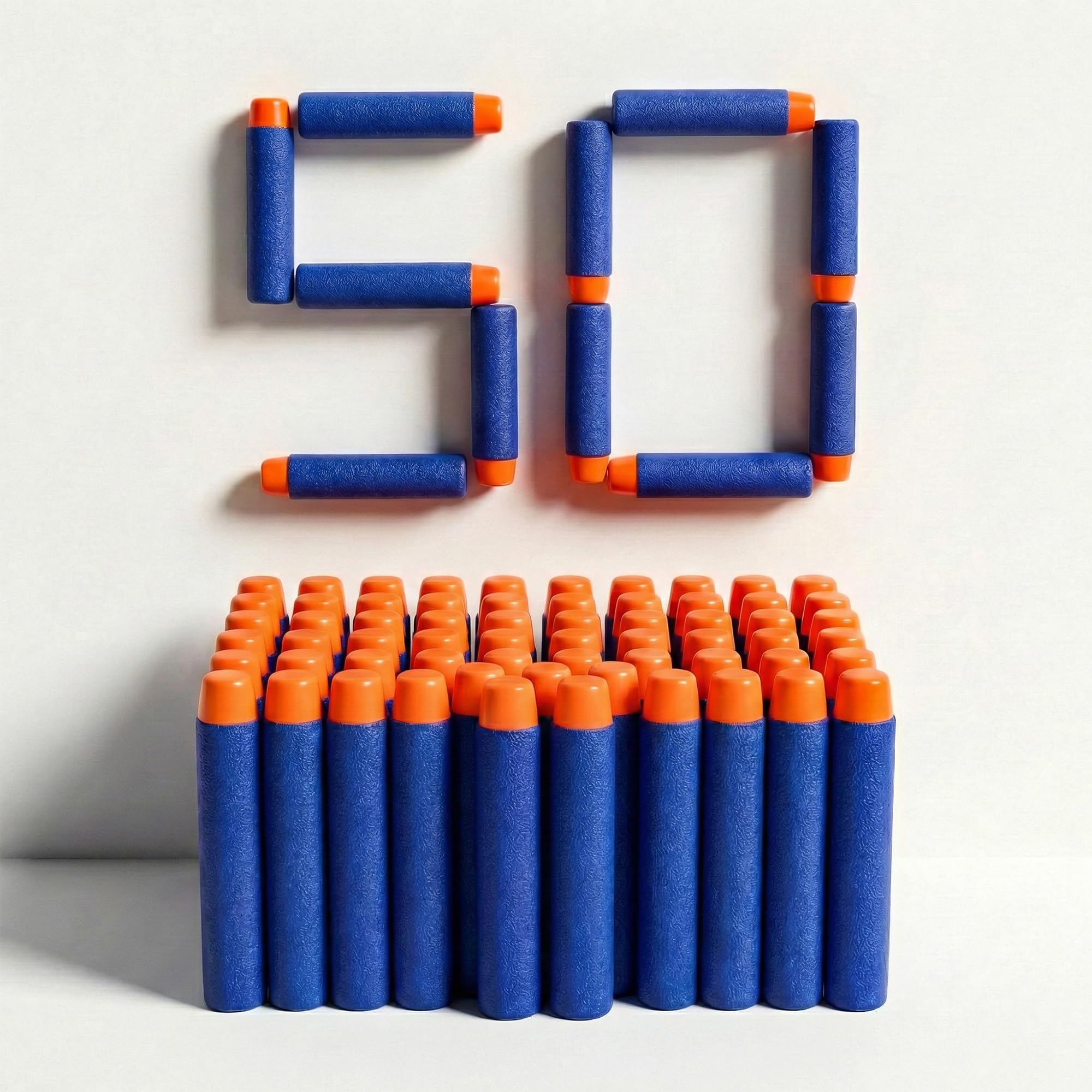 VERAT Hollow Out Soft Foam Refill Darts for N-Strike Elite Series Blasters Soft Foam Refill Darts for Nerf N-Strike Elite Blasters Hollow Safe & Durable Darts Premium Foam Bullets (Blue, Pack of 50)-picture-13